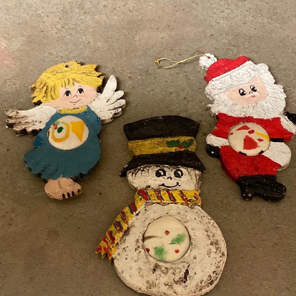 Vintage, 1982, hand painted ornaments.  Add photo, needlework, etc.  mint cond.